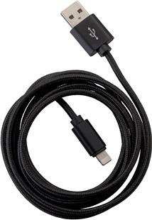 PETER JÄCKEL FASHION 1,5m USB Data Cable Black für Apple Lightning mit Sync- und Ladefunktion