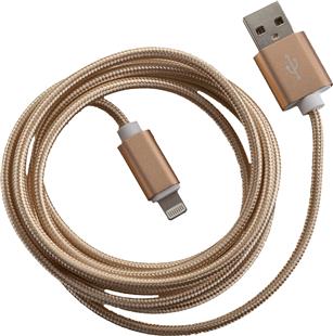 PETER JÄCKEL FASHION 1,5m USB Data Cable Gold für Apple Lightning mit Sync- und Ladefunktion