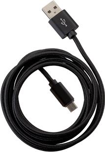 PETER JÄCKEL FASHION 1,5m USB Data Cable Black für Micro-USB mit Sync- und Ladefunktion