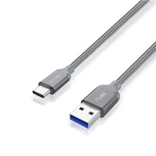 nevox Type C USB zu USB 3.0 Kabel Nylon geflochten 2M - silbergrau