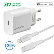 4smarts Schnelllade-Set 20W mit 1,5m Lightning Kabel "Made for iPhone und iPad"