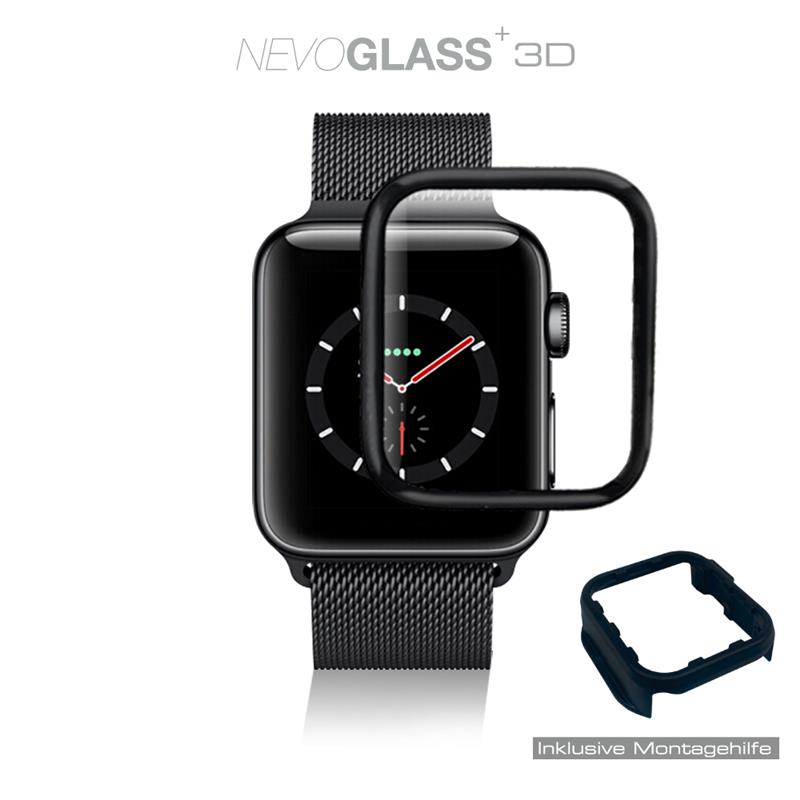 nevox NEVOGLASS 3D - Apple Watch 6 / 5 / 4 / SE - 44MM - curved hybrid glass mit EASY APP schwarz