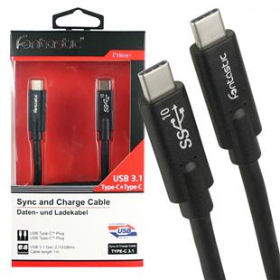 Fontastic Datenkabel Type-C > Type-C USB 3.2 Gen 2 10GBit/s 5A 100W, E-Marker IC, 4k kompatibel, 1m,