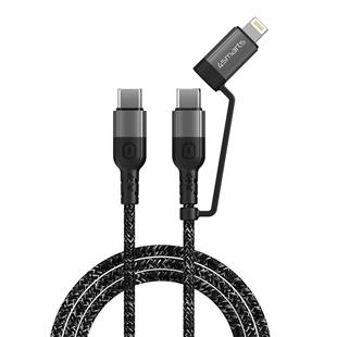 4smarts USB-C auf USB-C und Lightning Kabel ComboCord CL 1.5m textil monochrom