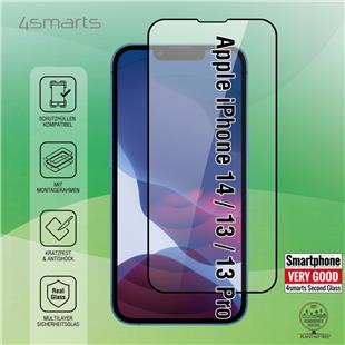 4smarts Second Glass X-Pro Full Cover mit Montagerahmen für Apple iPhone 14 / 13 / 13 Pro