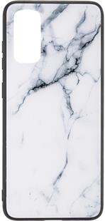 COMMANDER Glas Back Cover MARBLE für Samsung Galaxy S22 White