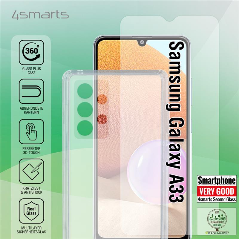 4smarts 360° Starter Set mit X-Pro Clear Glas und Clear Hülle für Samsung Galaxy A33