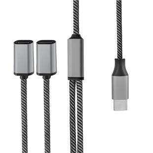 4smarts Adapter MatchCord USB-C auf USB-C und USB-C 20cm textil schwarz