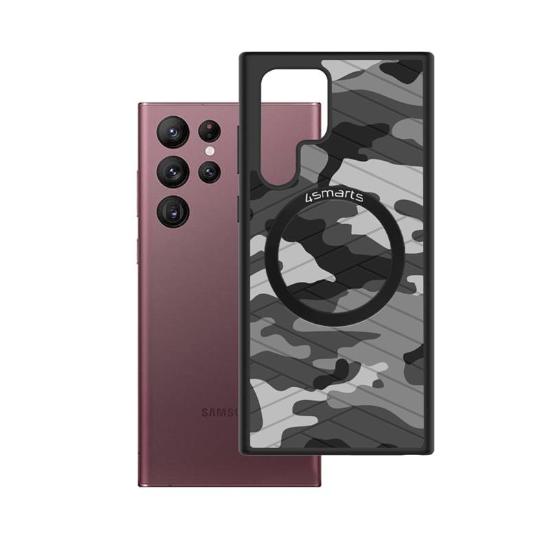 4smarts Jungle Case mit UltiMag für Samsung Galaxy S22 Ultra grau/schwarz