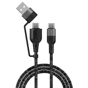 4smarts USB-A und USB-C auf USB-C Kabel ComboCord CA 1,5m textil monochrom