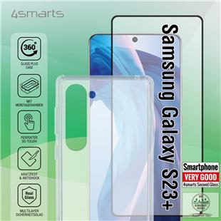 4smarts 360° Starter Set m.X-Pro Clear Glas, Montager. und Clear Hülle f. Samsung Galaxy S23+