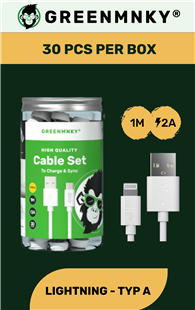 GreenMnky Cable Set Storage Can - USB-A to Lightning (30 Pcs)