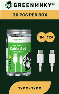 GreenMnky Cable Set Storage Can - USB-C to USB-C (30 Stück)