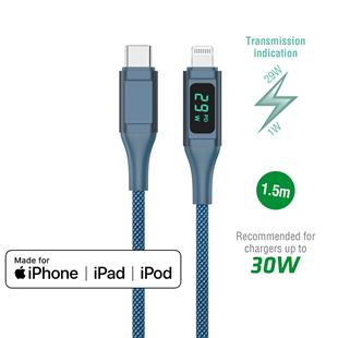 4smarts USB-C auf Lightning Kabel DigitCord 30W 1,5m dunkelblau*MFI zertifiziert