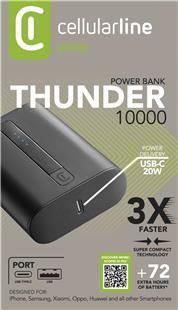 Cellularline Power Bank THUNDER 10000 schwarz