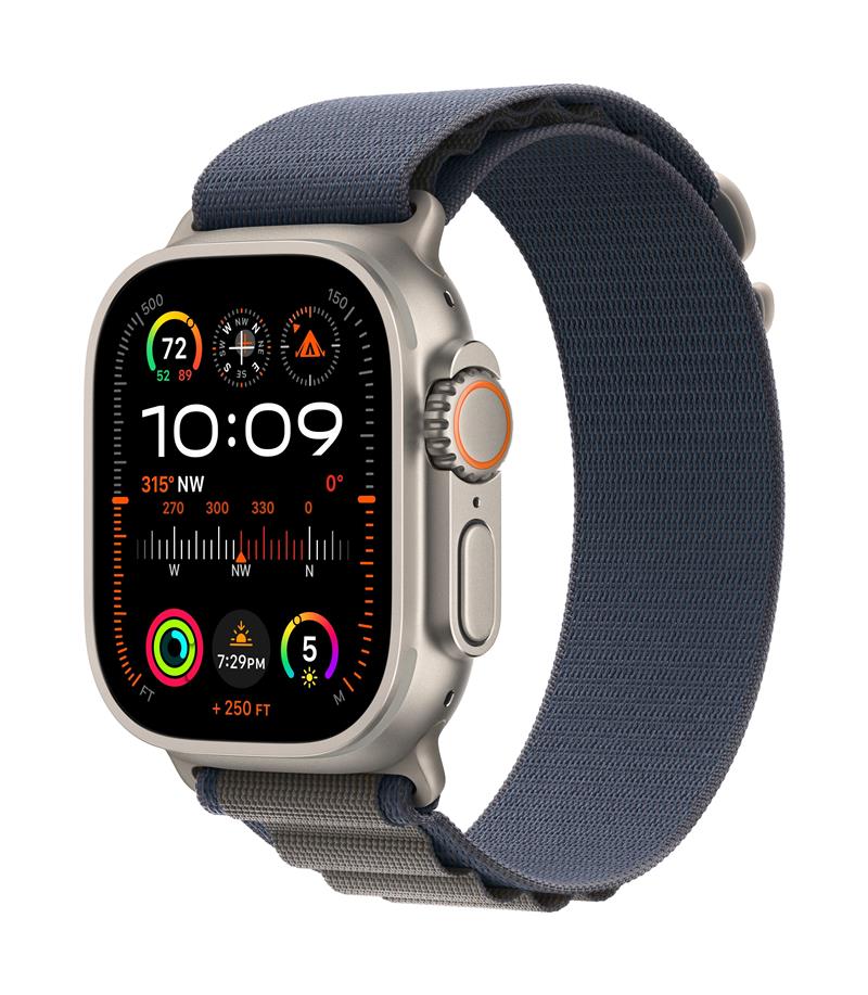 Apple Watch Ultra 2 Titangehäuse 49 mm GPS + Cellular Alpine Loop Blau - Large