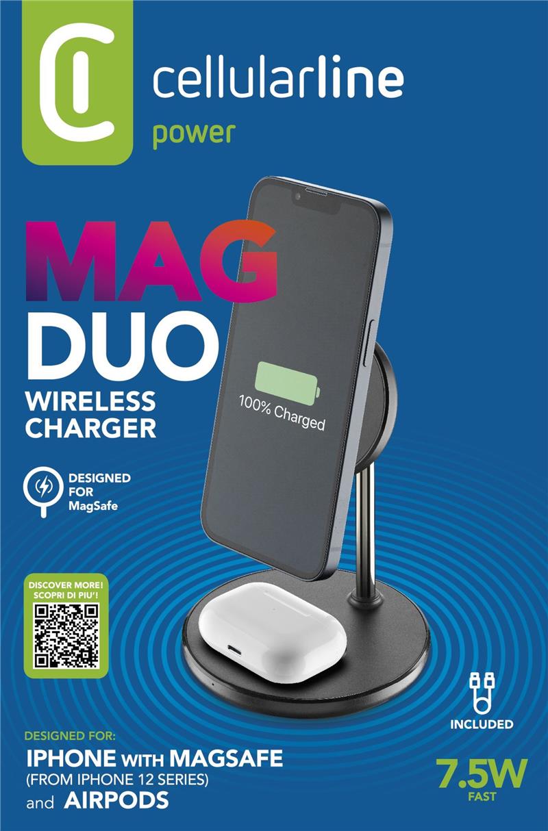 Cellularline MagSafe Mag Duo Wireless Charger Black