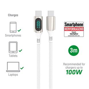 4smarts USB-C Kabel DigitCord 100W 3m weiß