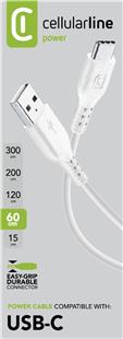 Cellularline Power Data Cable 0,6 m USB-A/ Typ-C White