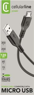 Cellularline Power Data Cable 1,2 m USB-A/ Micro-USB Black