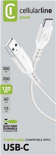Cellularline Power Data Cable 1,2 m USB-A/ Typ-C White