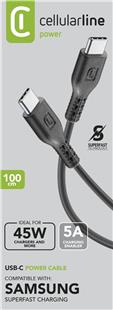 Cellularline 5A Power Data Cable 1 m USB Typ-C/ Typ-C Black