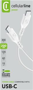 Cellularline Power Data Cable 2 m USB Typ-C/ Typ-C White