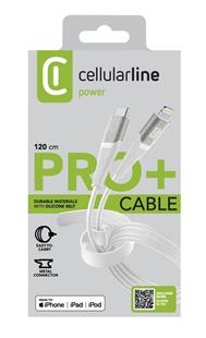 Cellularline Pro+ Data Cable Belt 1,2m USB Typ-C/ Apple Lightning White