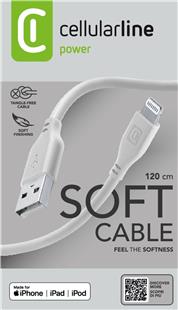 Cellularline Soft Data Cable USB-A/ Lightning 1,2m Gray