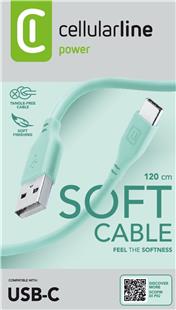 Cellularline Soft Data Cable USB-A/ Typ-C 1,2m Green
