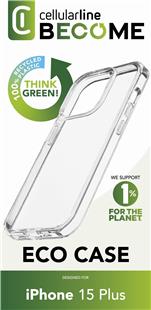 Cellularline Become Eco Case für Apple iPhone 15 Plus Clear