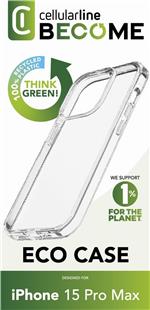 Cellularline Become Eco Case für Apple iPhone 15 Pro Max Clear