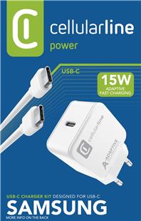 Cellularline USB-C Charger Kit für Samsung 15W White