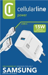 Cellularline Adaptive Fast Charger Kit 15W Typ-C White