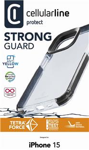 Cellularline Strong Guard Case für Apple iPhone 15 Clear