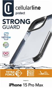 Cellularline Strong Guard Case für Apple iPhone 15 Pro Max Clear