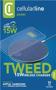 Cellularline Tweed Wireless Charger Pad Blue