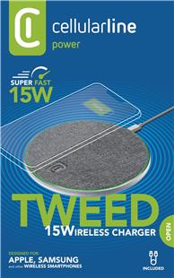 Cellularline Tweed Wireless Charger Pad Gray