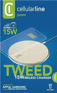 Cellularline Tweed Wireless Charger Pad White