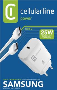 Cellularline USB-C Charger Kit für Samsung 25W White