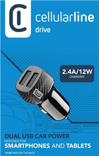 Cellularline USB Car Charger Duo 12W Black