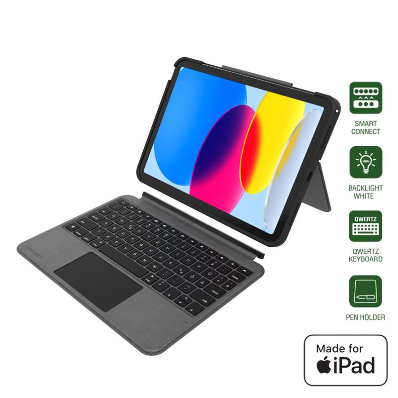 4smarts Tastatur Case 2in1 Solid Smart Connect für Apple iPad (10. Gen.) graphit