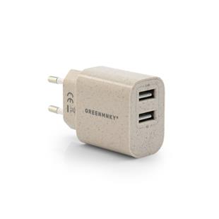 GreenMnky Charger Plant Straw 2x USB A
