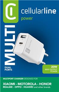Cellularline Dual Port Travel Charger Multipower 20W White