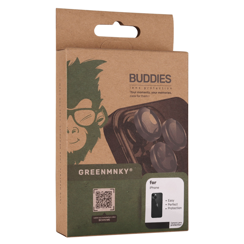 GreenMnky BUDDIES for iPhone 15 Pro/15 Pro MAX (Black)