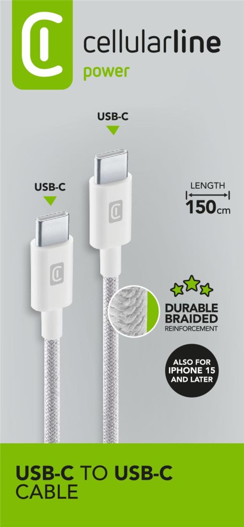 Cellularline - Braided Data Cable 1,5 m