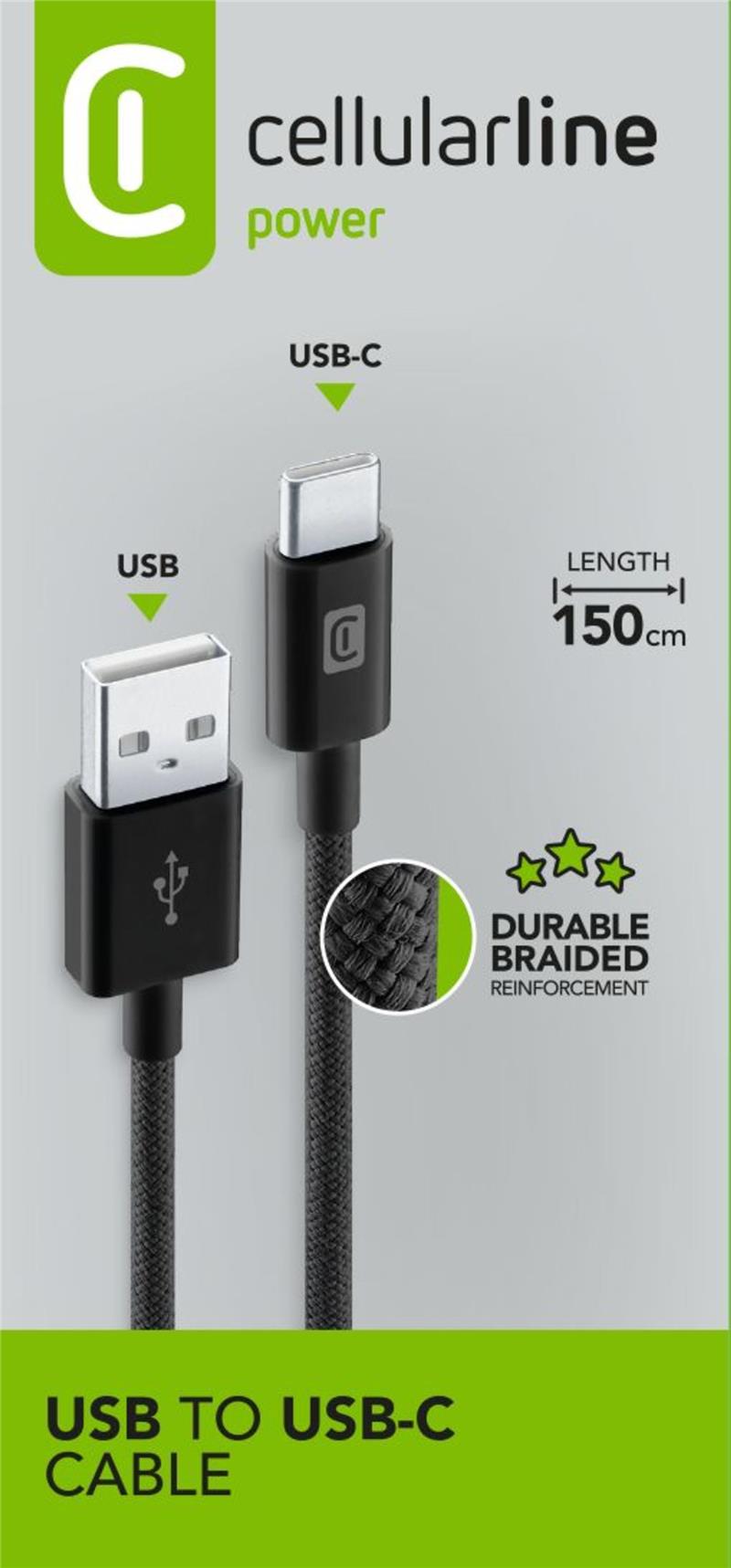 Cellularline - Braided Data Cable 1,5 m