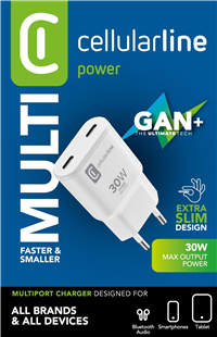 Cellularline - USB-C Duo GaN Reiselader 30W